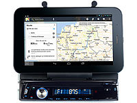 Creasono Autoradio CAS-4500tab mit Bluetooth & Tablet-Halterung bis 17,8cm / 7"; 2-DIN-MP3-Autoradios mit Bluetooth und Video-Anschluss, MP3-Autoradios (1-DIN) 2-DIN-MP3-Autoradios mit Bluetooth und Video-Anschluss, MP3-Autoradios (1-DIN) 