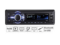 Creasono MP3-Autoradio, Bluetooth, Freisprechfunktion, RDS, 2x USB, SD, 4x 50 W; 2-DIN-MP3-Autoradios mit Bluetooth und Video-Anschluss, MP3-Autoradios (1-DIN) 2-DIN-MP3-Autoradios mit Bluetooth und Video-Anschluss, MP3-Autoradios (1-DIN) 