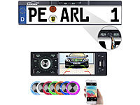 Creasono MP3-Autoradio mit TFT-Farbdisplay und Funk-Rückfahr-Kamera; Bluetooth-Autoradios (1-DIN) Bluetooth-Autoradios (1-DIN) Bluetooth-Autoradios (1-DIN) 