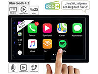Creasono 2-DIN-Autoradio mit Apple CarPlay, DAB+, Freisprecher, 17,1-cm-Display; Bluetooth-Autoradios (1-DIN) Bluetooth-Autoradios (1-DIN) 