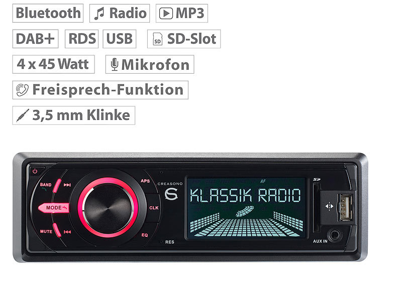 ; Bluetooth-Autoradios (1-DIN) 