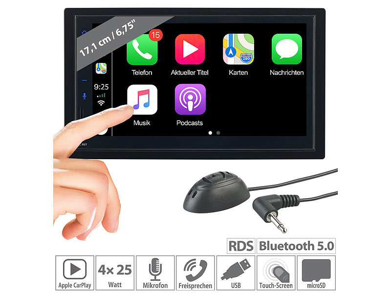 ; 2-DIN-MP3-Autoradios mit Bluetooth und Video-Anschluss 
