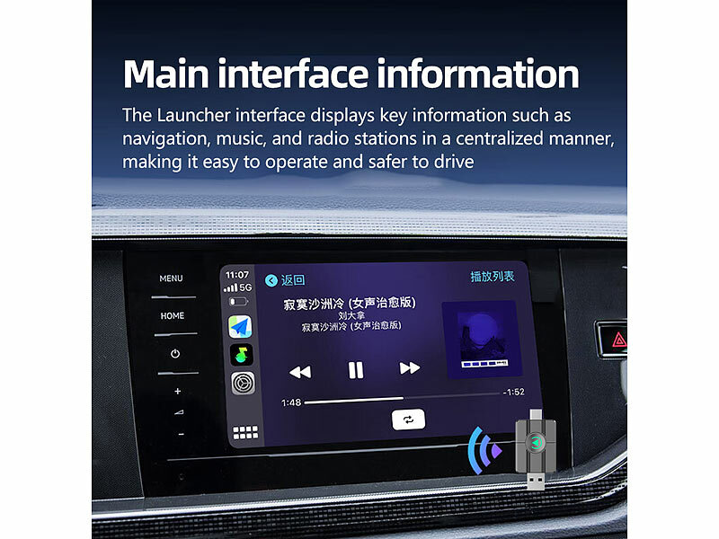 ; Wireless-Adapter für Apple CarPlay-Autoradios, 2-DIN-MP3-Autoradios, kompatibel mit Apple CarPlay Wireless-Adapter für Apple CarPlay-Autoradios, 2-DIN-MP3-Autoradios, kompatibel mit Apple CarPlay Wireless-Adapter für Apple CarPlay-Autoradios, 2-DIN-MP3-Autoradios, kompatibel mit Apple CarPlay 