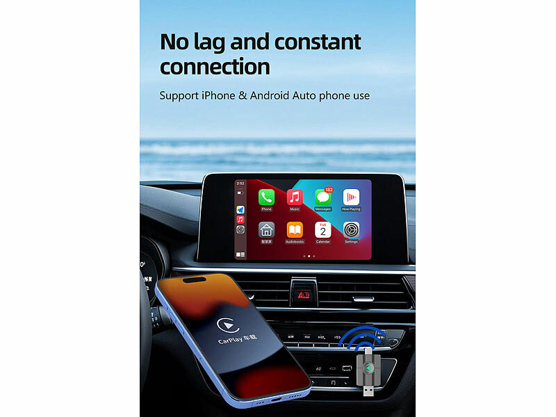 ; Wireless-Adapter für Apple CarPlay-Autoradios, 2-DIN-MP3-Autoradios, kompatibel mit Apple CarPlay Wireless-Adapter für Apple CarPlay-Autoradios, 2-DIN-MP3-Autoradios, kompatibel mit Apple CarPlay Wireless-Adapter für Apple CarPlay-Autoradios, 2-DIN-MP3-Autoradios, kompatibel mit Apple CarPlay 