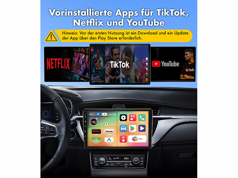 ; Wireless CarPlay- und Android-Auto-Adapter mit Dual-WLAN, Bluetooth und Android Wireless CarPlay- und Android-Auto-Adapter mit Dual-WLAN, Bluetooth und Android 